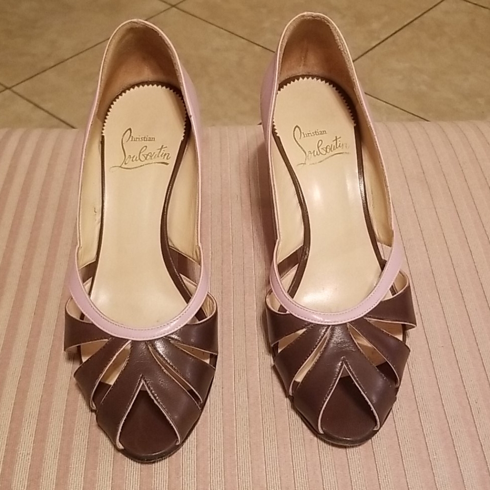 Authentic Christian Louboutin two tone heels l